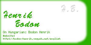 henrik bodon business card